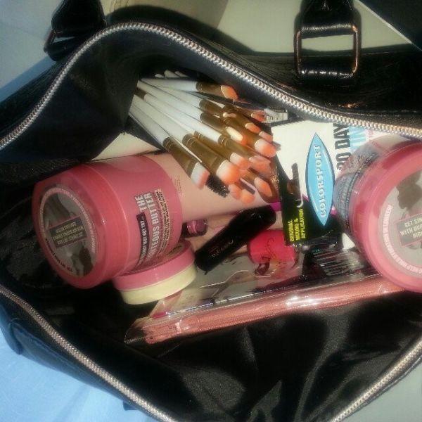 New handbag filled with makeup/beauty products (NEW/UNUSED)