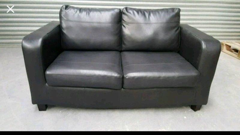 Black Leather Sofa - can deliver