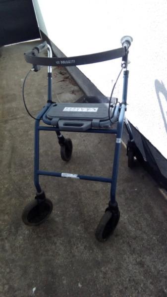 Disabled walking frame on wheels