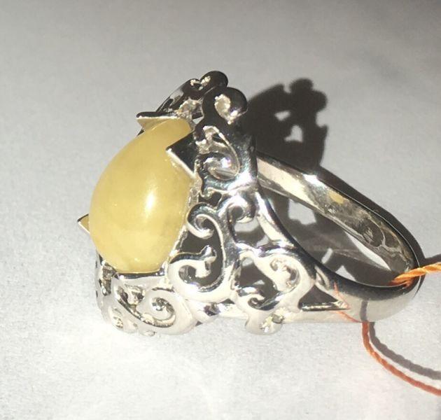 Baltic Amber and silver ring