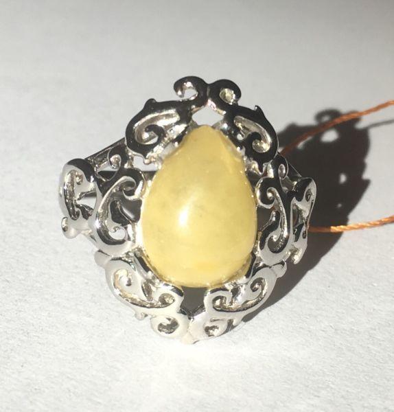 Baltic Amber and silver ring