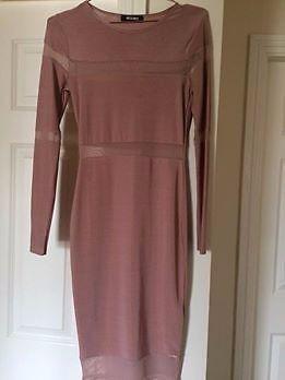 Missguided Dusty pink shimmer midi dress
