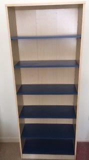 Bookcase (Light Oak Colour with Blue Shelving)