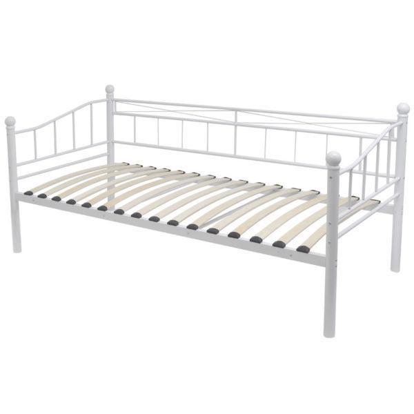 Beds & Bed Frames : vidaXL Day Bed Only Frame 180x200/90x200 cm Steel White(SKU242683)