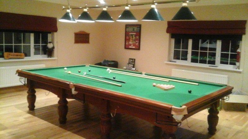 full size re conditioned Riley snooker table with accessories