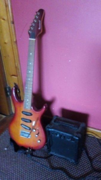 burswood electric guitar and amp