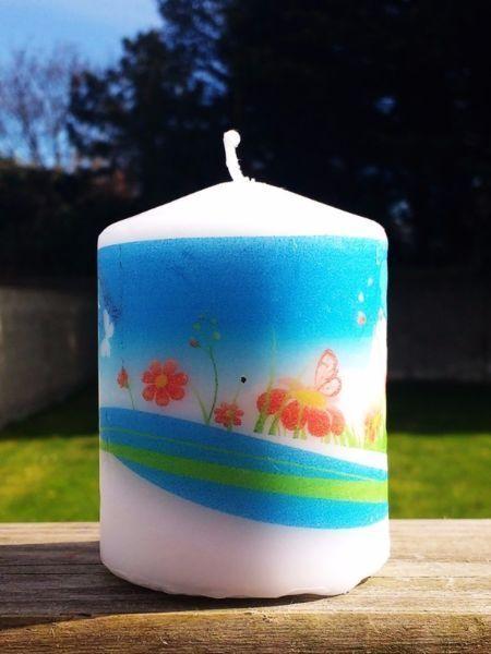 Unique Designed Floral Block Candle