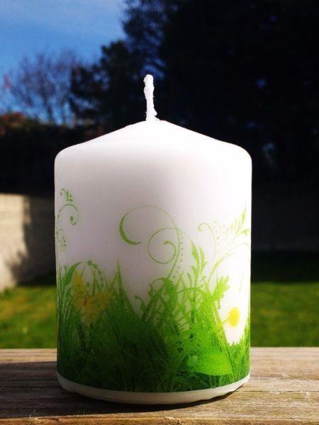Unique Designed Floral Block Candle