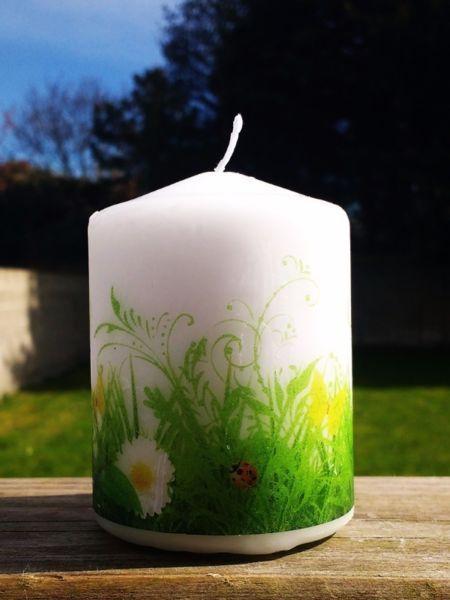 Unique Designed Floral Block Candle