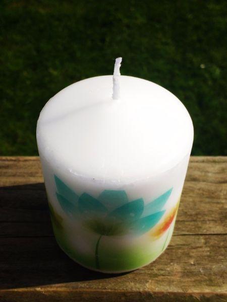 Unique Designed Floral Block Candle