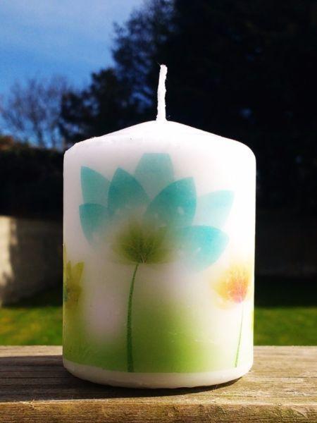 Unique Designed Floral Block Candle