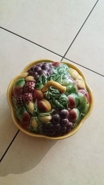 French plate Antic for vegetables yellow