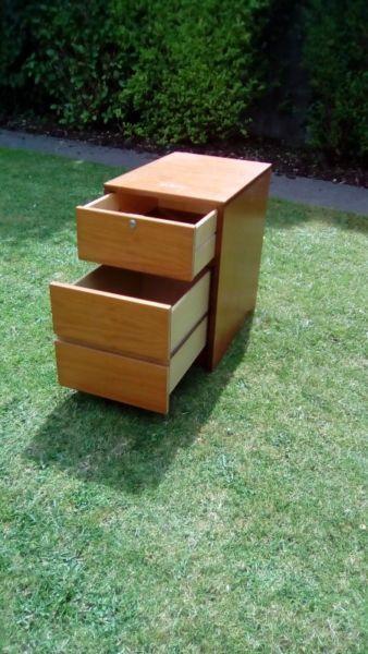 3 Drawer Wooden Filing Cabinet