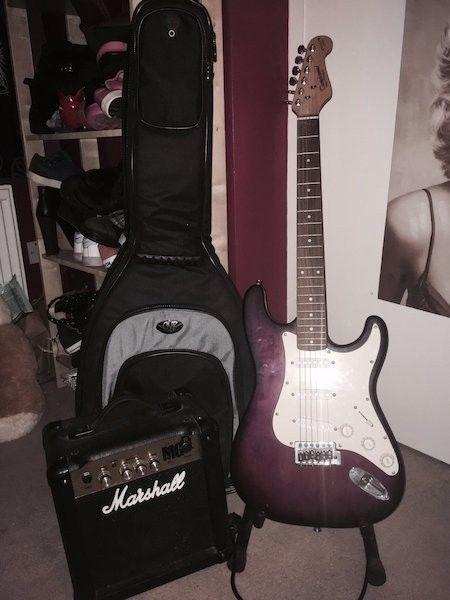 Purple Nevada Electric Bass Guitar
