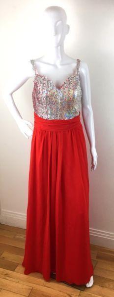 Women's Prom/Graduation/Debs/Bridesmaids Maxi Dress with Sequins and V Plunge Size 10/12