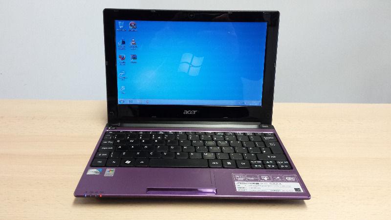 SALE Acer Aspire ONE Laptop 10inch 160GB HDD Win7 Purple