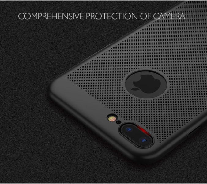 Mesh dissipating heat fingerprint resistant PC shockproof back case for I phone 7 plus 5.5 inch