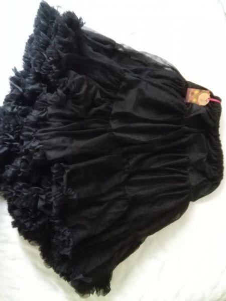Brand new VOLUME Black Frill Tutu /Petticoat Skirt - knee length