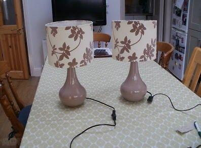 Pair of ceramic lamps with shades