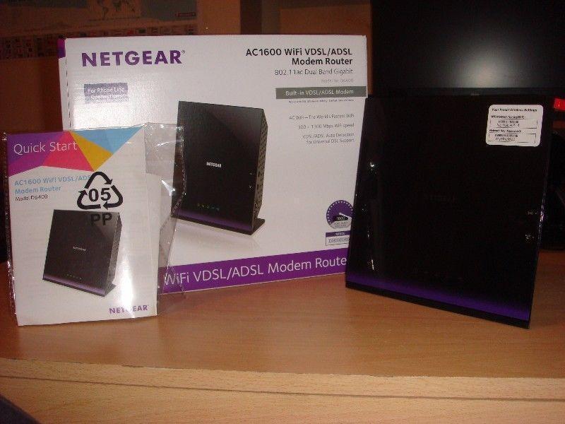 NETGEAR AC1600 Modem Router, Model D6400, Barely used