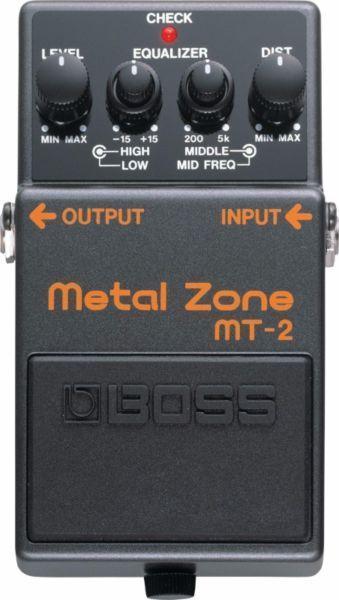 The Boss MT-2 Metal Zone Effects Pedal offers precision control over tone