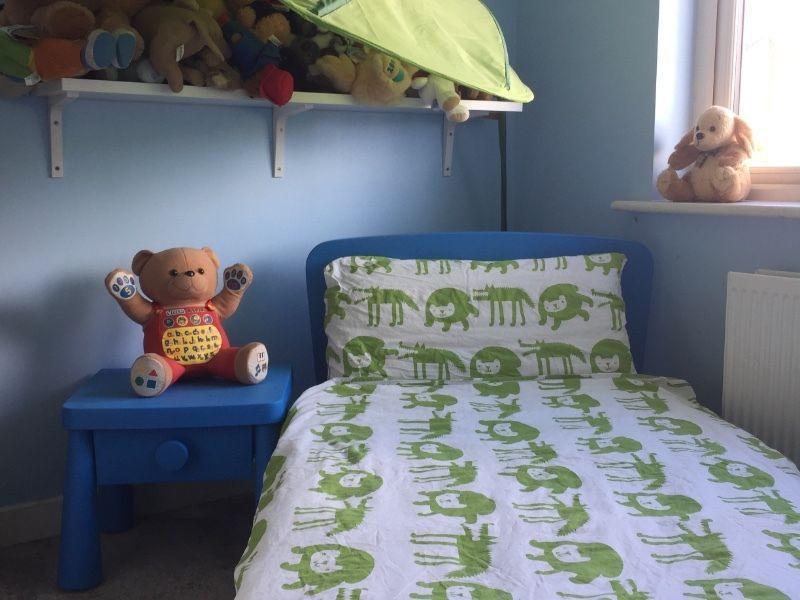 FREE IKEA blue toddler bed and matching bedside locker
