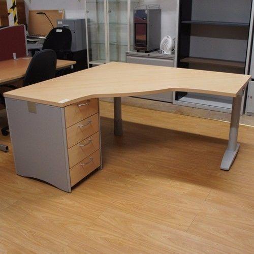 Radial Desk with Pedestal Attached VH19