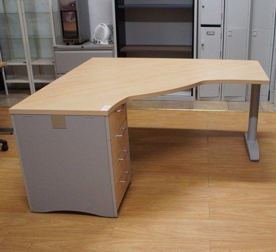 Radial Desk with Pedestal Attached VH19