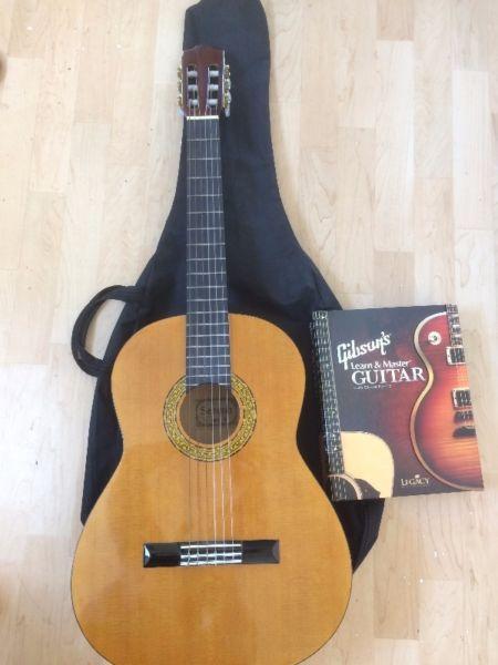 Vintage Serena Classical Guitar with free guitar case and Learn and Master Guitar DVD programme