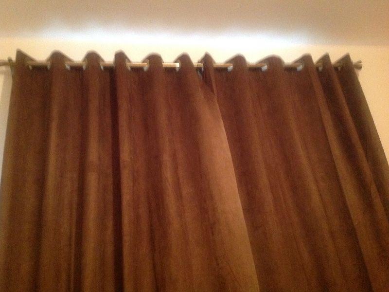 Chocolate Brown Suede Curtains - Perfect Condition