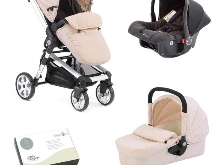 Baby bundle deal pram car seat bouncer crib and gym