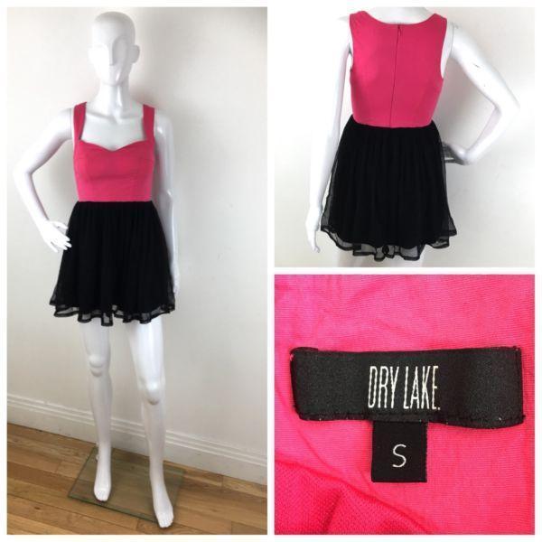 Dry Lake Women's Pink Black Tutu Dress Size S 8-10