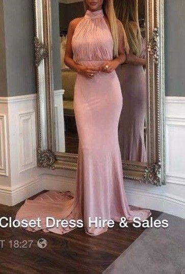 Dusty Pink Halter neck Backless Ball/Debs Mermaid dress size 8
