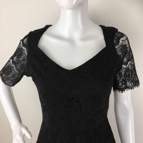 Ladies Little Black Dress Lace Overlay Size 10