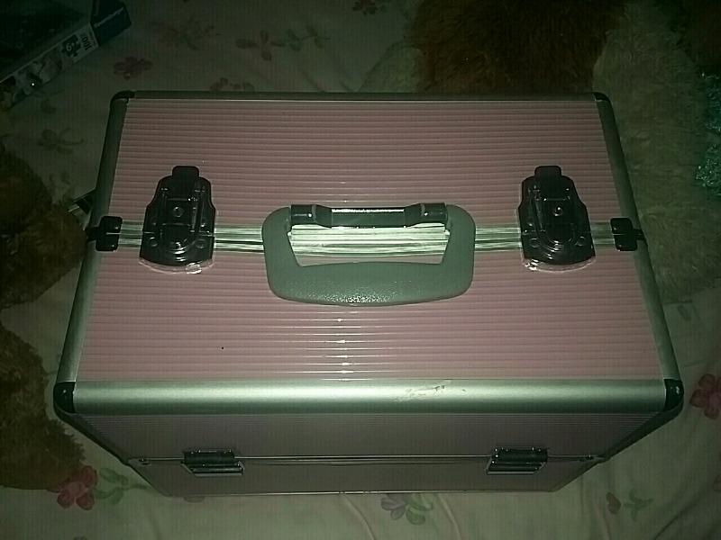 Pink metal vanity case