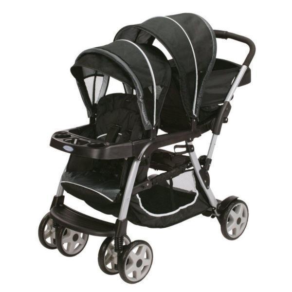 Graco Double Pram Almost New Rain Cover Included