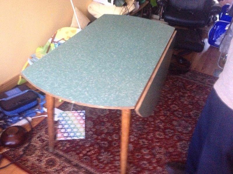 4 foot Round Drop-leaf table, Formica top