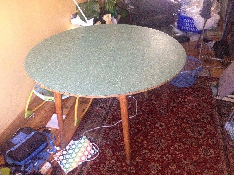 4 foot Round Drop-leaf table, Formica top