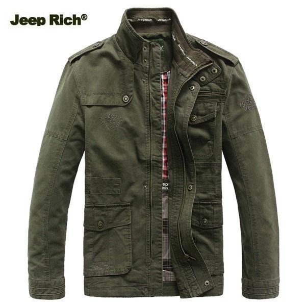 Jeep rich size s,5xl men outdoor autumn cotton blend zipper warm coat jacket out wear