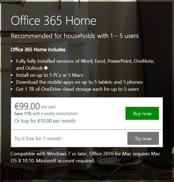 Microsoft Office 365 Home - Annual digital license (Windows or Mac)