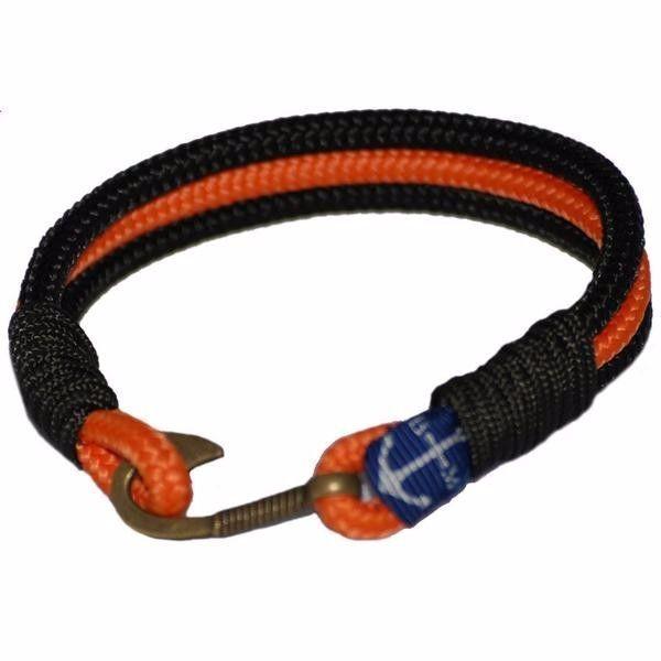 Black and Orange Nautical Bracelet by Bran Marion