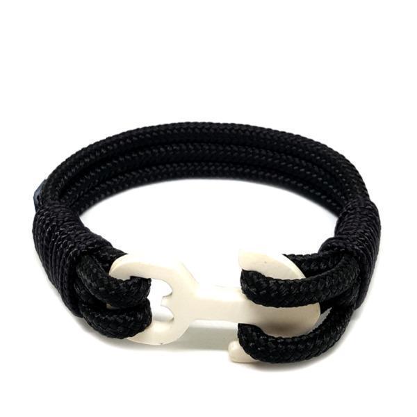 Black Bone Anchor Nautical Bracelet by Bran Marion