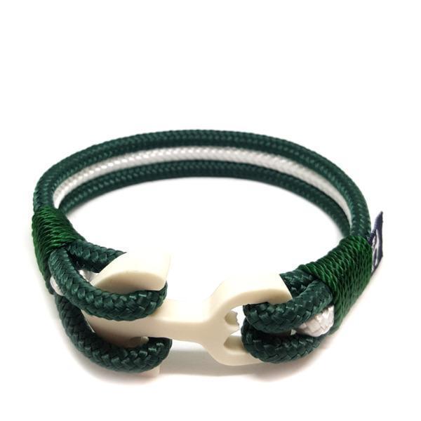 Green and White Bone Anchor Nautical Bracelet by Bran Marion
