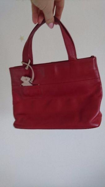 Small red leather Radley handbag