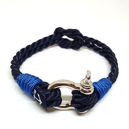 Black and Blue Twisted Rope Nautical Bracelet by Bran Marion