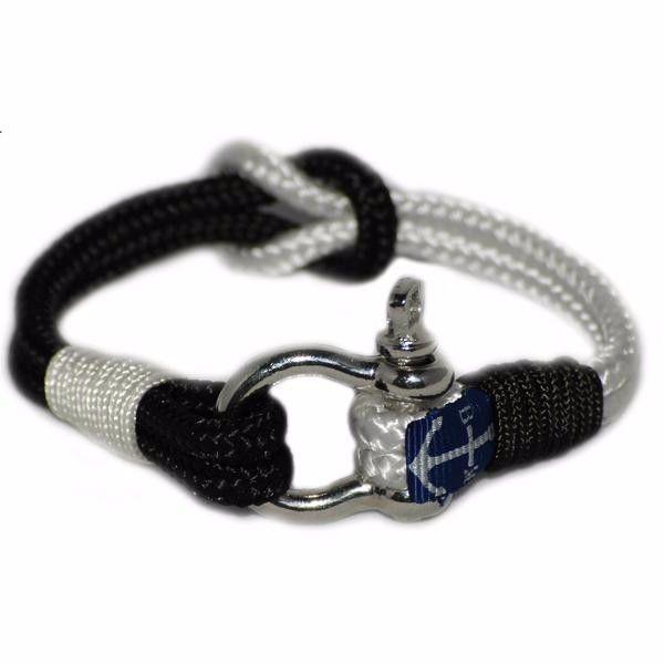 Black and White Hook Nautical Bracelet by Bran Marion