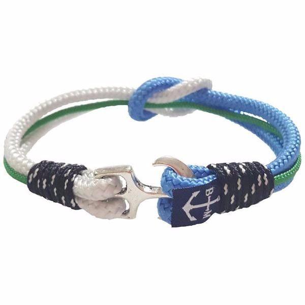 Blue, Green, White Simple Knot Bracelet by Bran Marion