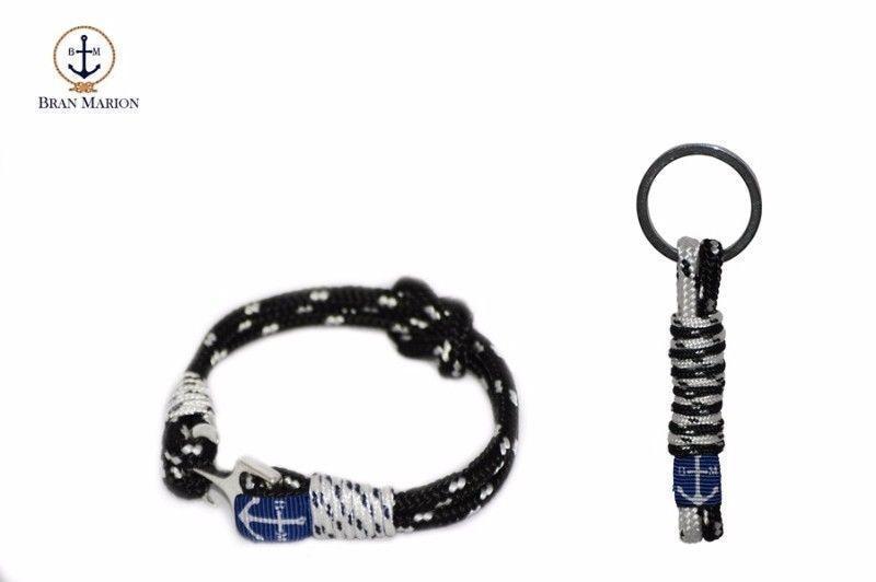 Bran Marion Black & White Handmade Bracelet & Keychain