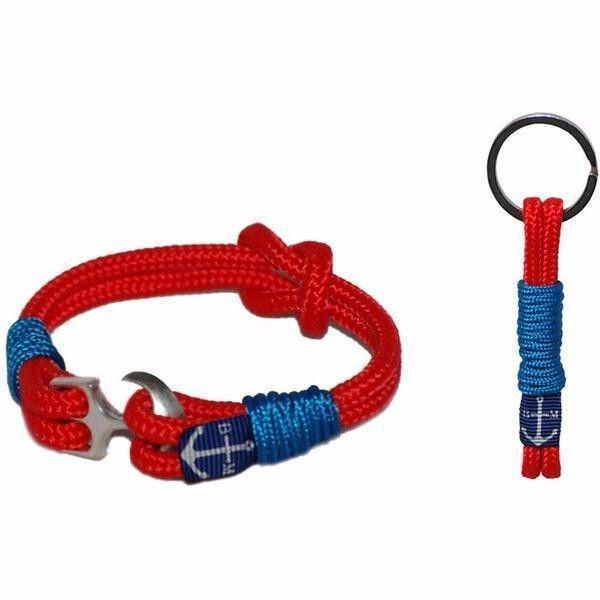 Bran Marion Red and Blue Nautical Bracelet and Keychain