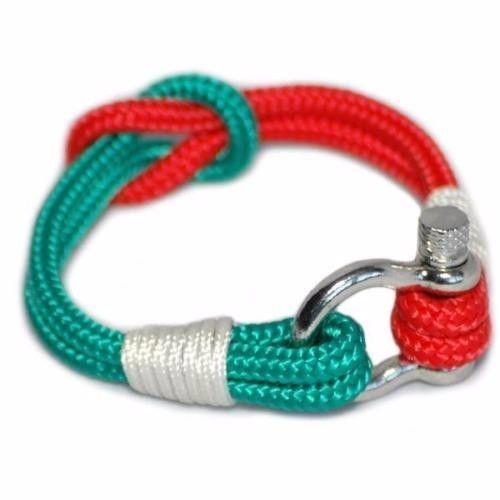 Green, White and Red Nautical Bracelet by Bran Marion